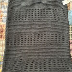 Black sweater/wool midi skirt